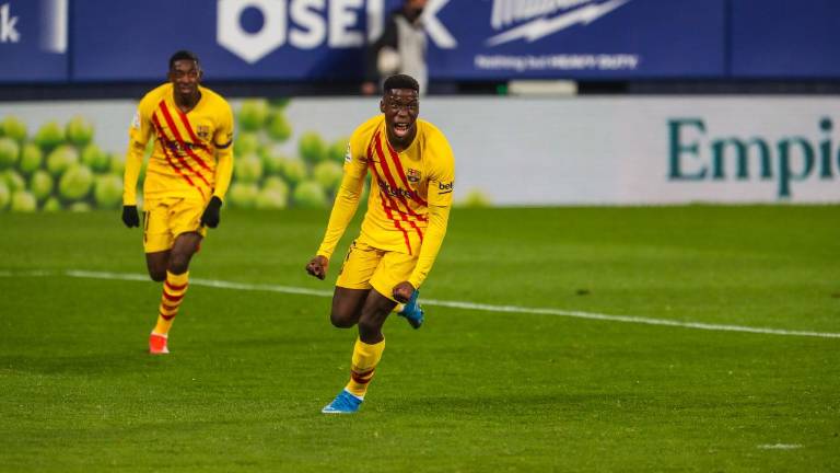 Ilaix Moriba marca su primer gol con los azulgranas.