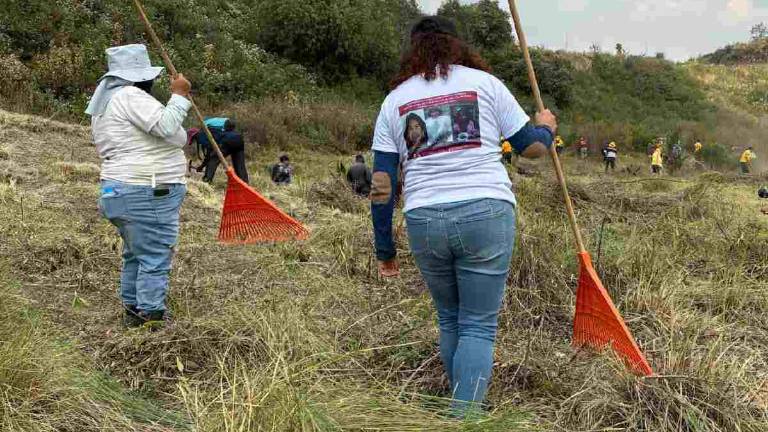 En la Ciudad de México colectivos se unen para búsqueda de desaparecidos en la barranca Lomas de Tarango.