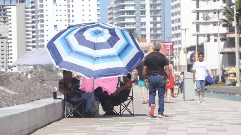 A lo largo de la Avenida de Mar se pueden observar familias enteras apartando su lugar para el desfile de carnaval.