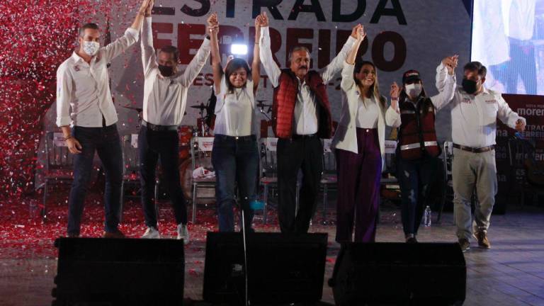 Jesús Estrada Ferreiro en su evento de cierre de campaña por la alcaldía de Culiacán.