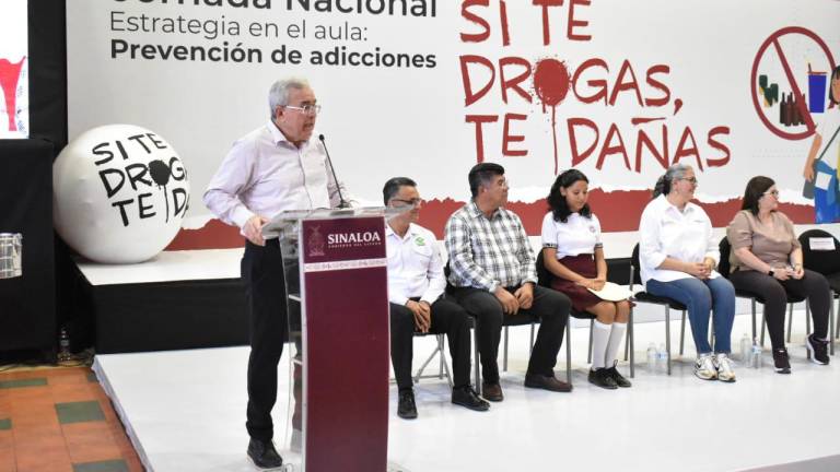 El Gobernador Rubén Rocha Moya llama a decirle no a las drogas.