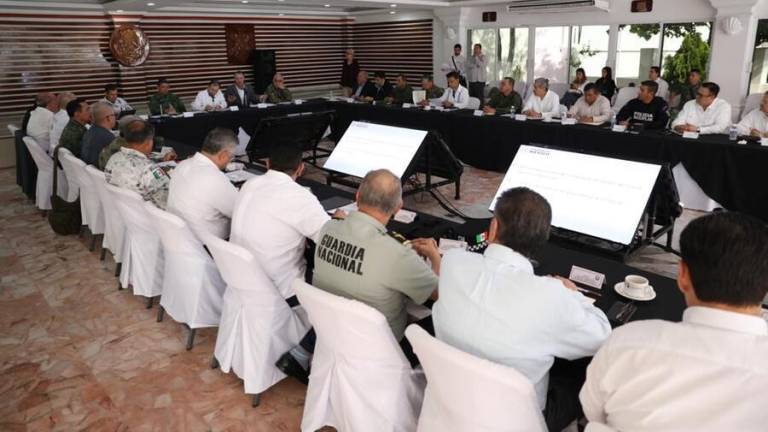 El Gabinete de Seguridad federal en reunión en Mazatlán, en 2020.