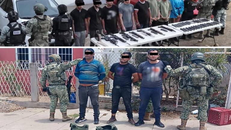 Once detenidos, armas largas y equipo táctico fueron asegurados en operativos en Culiacán.