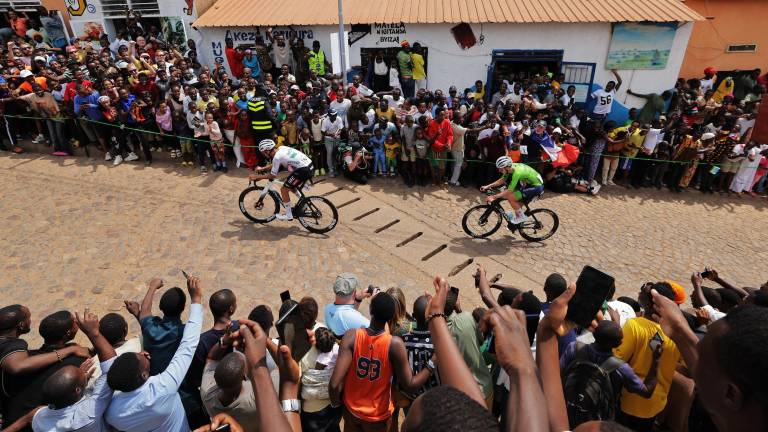 Isaac del Toro durante el Campeonato Mundial de ciclismo de Ruta, celebrado en Ruanda.