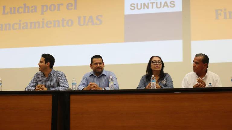 Dirigentes sindicales de la UAS amenazan con un paro laboral para exigir apoyos federales para la Universidad.