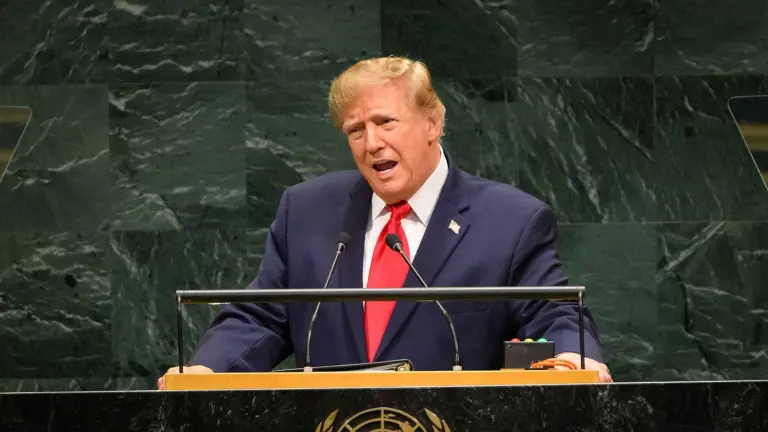 El Presidente de Estados Unidos Donald Trump, en su participación en la Asamblea General de Naciones Unidas.