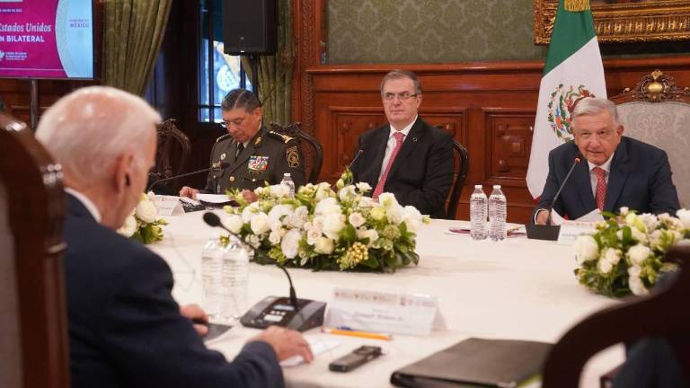 El Canciller Marcelo Ebrard sostuvo reunión con el Presidente Andrés Manuel López Obrador y el Mandatario de Estados Unidos, Joe Biden.