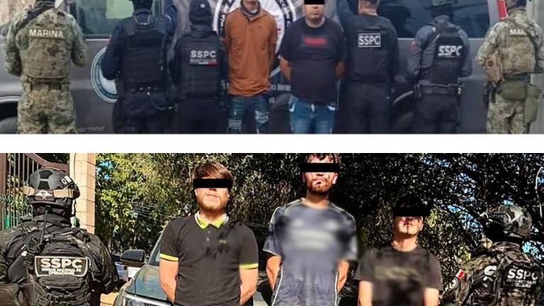 Autoridades federales detuvieron a cinco hombres con armas y vehículos robados en Sinaloa.