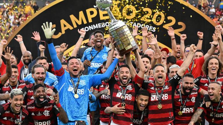 Flamengo festeja su tercera Copa Libertadores.