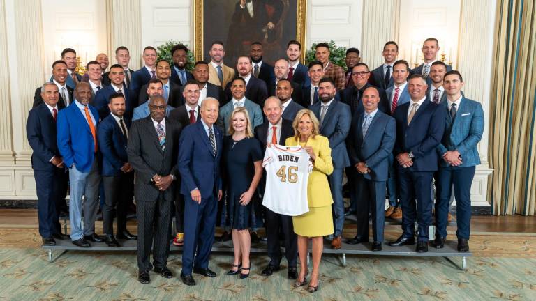 Los Astros de Houston visitaron la Casa Blanca en su calidad de campeones de la Serie Mundial de Grandes Ligas.