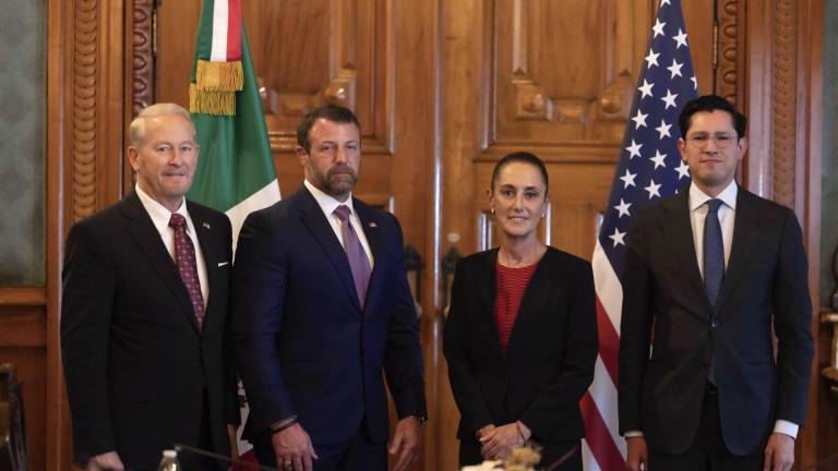 La Presidenta de México Claudia Sheinbaum Pardo recibió en Palacio Nacional al Secretario de Seguridad Nacional de Estados Unidos, Markwayne Mullin.