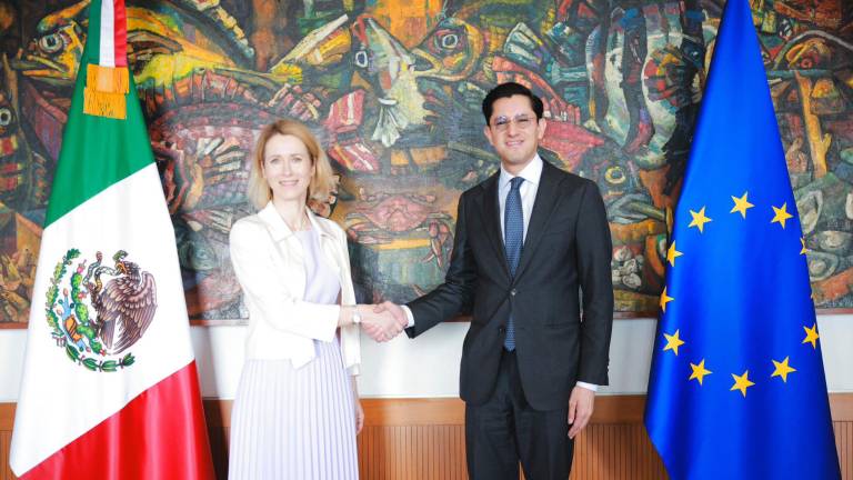 El Secretario de Relaciones Exteriores, Roberto Velasco, con la Alta Representante de la Unión Europea, Kaja Kallas