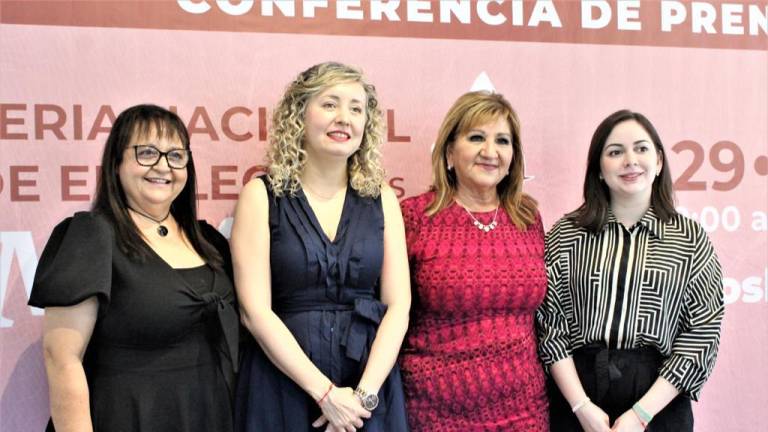 Anuncio de la Feria del Empleo de las Mujeres, que se llevará a cabo la próxima semana en Culiacán.