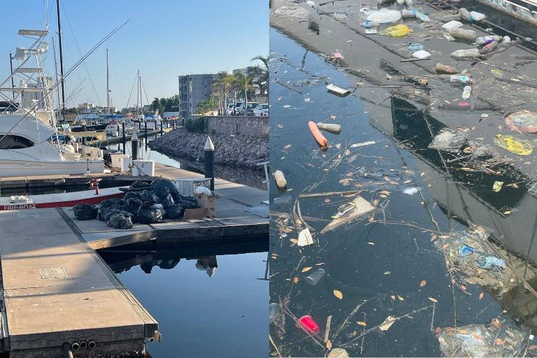 Denuncian acumulación de basura en la zona de muelles de la Marina Mazatlán