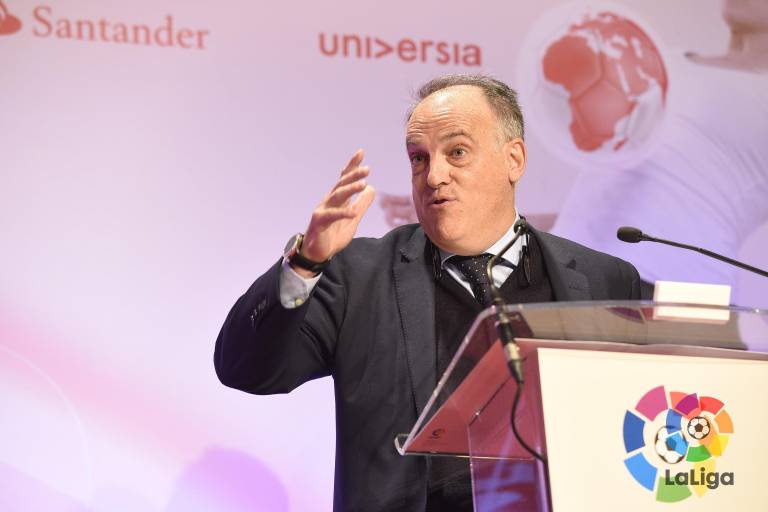 Javier Tebas arremete contra el Real Madrid por su ‘relato de victimismo’ y acusaciones al arbitraje