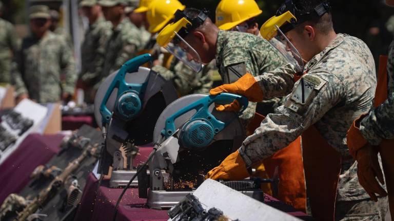 Durante el acto se destruyó un arsenal compuesto por más de 800 armas de fuego, miles de cargadores y cientos de miles de municiones.