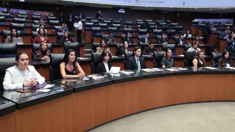 Jóvenes de diferentes entidades que participaron en el Senado de la República en el Parlamento Juvenil.