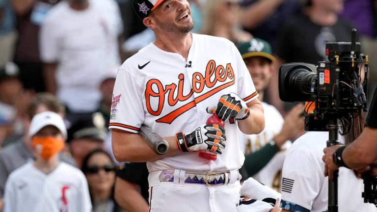 Trey Mancini llegó hasta la final del Derby de Jonrones, la noche del lunes en el Coors Field.