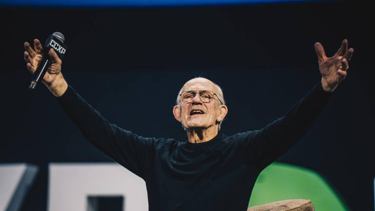 La presentación más esperada del día fue la de Christopher Lloyd, recordado por su papel como el “Doc” en Volver al Futuro.