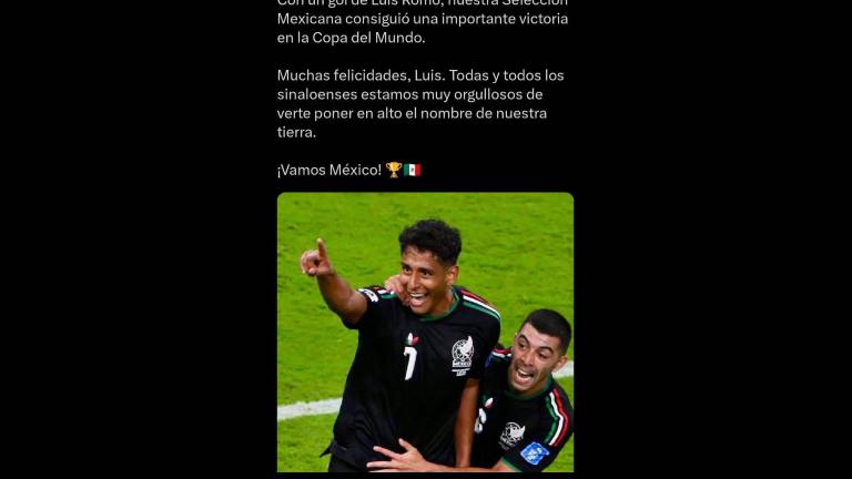 Luis Romo fue reconocido por la Gobernadora Yeraldine Bonilla tras marcar el gol del triunfo de México ante Corea del Sur.