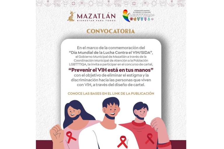 Lanzan concurso de carteles para promover la prevención del VIH en Mazatlán