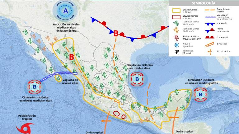 Proyección del clima previsto para el viernes.