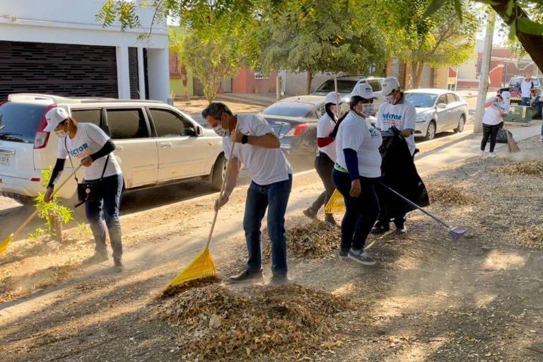 Candidato ya comenzó con acciones: campaña de Héctor Orrantia se dirige a limpiar parques