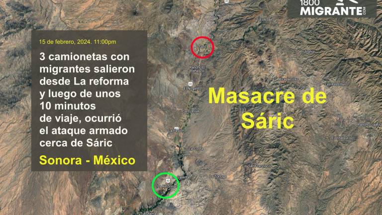 La organización 1800 migrante denuncia un ataque armado contra migrantes en el norte de Sonora.