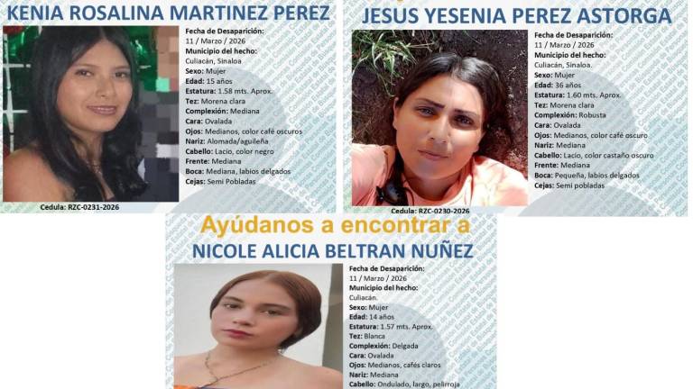 Autoridades emitieron fichas de búsqueda para localizar a dos mujeres desaparecidas en Bachigualatito, Culiacán