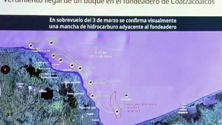 Reporte de la Secretaría de Marina sobre la contaminación con hidrocarburos en el Golfo de México.