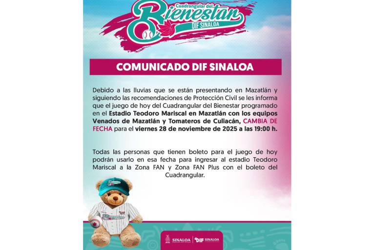 Suspende DIF Sinaloa ‘Cuadrangular del Bienestar 2025’ en Ahome y Mazatlán por lluvias