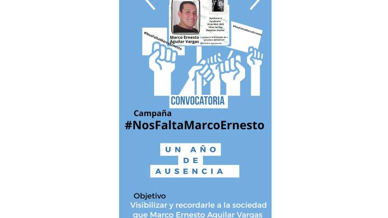 Familiares de Marco Ernesto Aguilar Vargas convocan a una campaña y brigada para mantener activa su búsqueda.