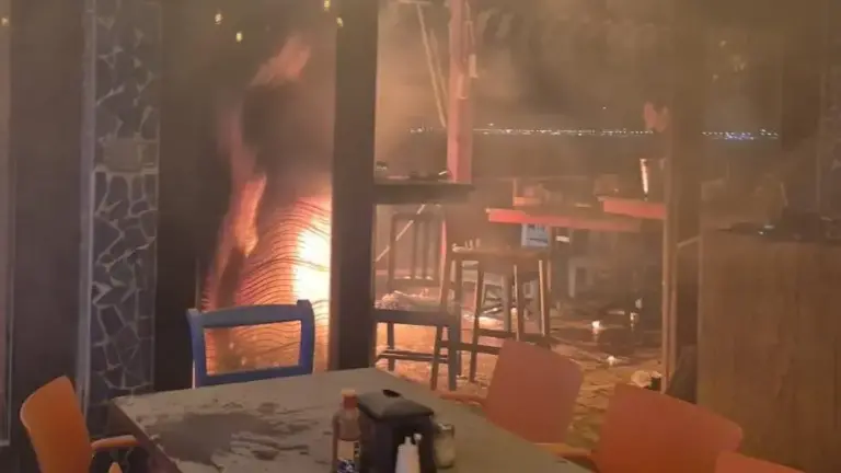 Conato de incendio registrado en un restaurante de Playa Norte, en Mazatlán.