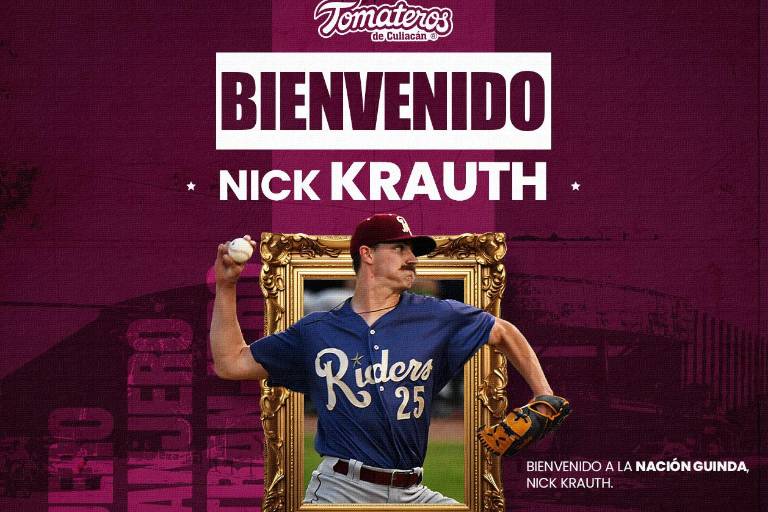 Nick Krauth se une al bullpen guinda: Tomateros refuerza su arsenal para la temporada 2025-26