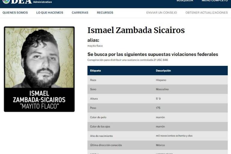 DEA publica foto del ‘Mayito Flaco’, hijo de Ismael Zambada, uno de los líderes del Cartel de Sinaloa