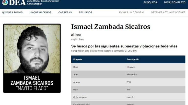 Imagen difundida por la DEA sobre uno de los hijos de “El Mayo” Zambada.