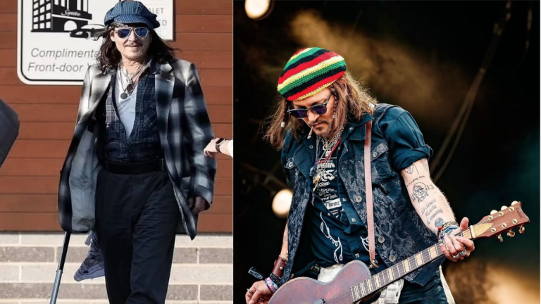 Johnny Depp reaparece usando bastón, días después de haber sido encontrado desmayado en su cuarto de hotel.