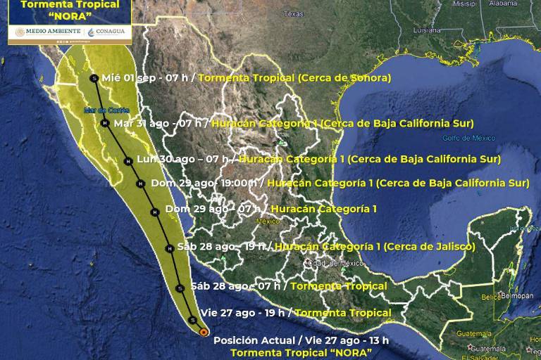 Sur de Sinaloa, bajo vigilancia por efectos de la tormenta tropical Nora