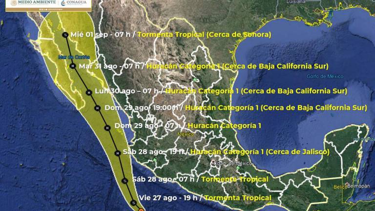 Sur de Sinaloa, bajo vigilancia por efectos de la tormenta tropical Nora