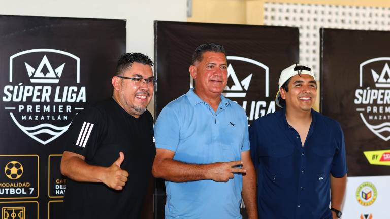 Miguel Noris, Miguel González y Ernesto Noris dieron a conocer los pormenores de la Super Liga Premier Mazatlán de Futbol.