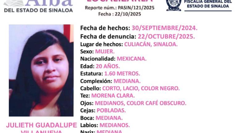 Julieth Guadalupe es buscada desde septiembre de 2024, cuando se tuvo comunicación con ella por última vez.