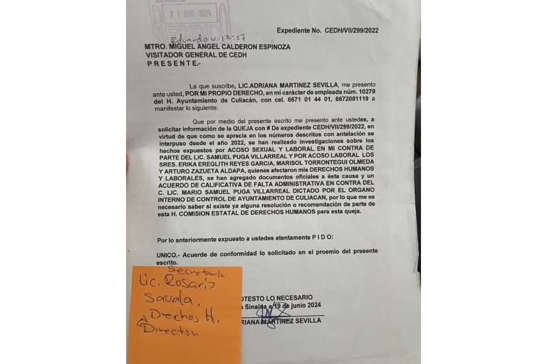 Acusa trabajadora del Ayuntamiento de Culiacán omisión de autoridades en denuncia de acoso laboral y sexual