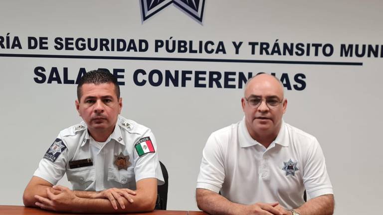 Secretario de Seguridad Pública y Tránsito Municipal, Mauricio García Rodríguez, y Pánfilo Díaz Juárez, Director de Tránsito.