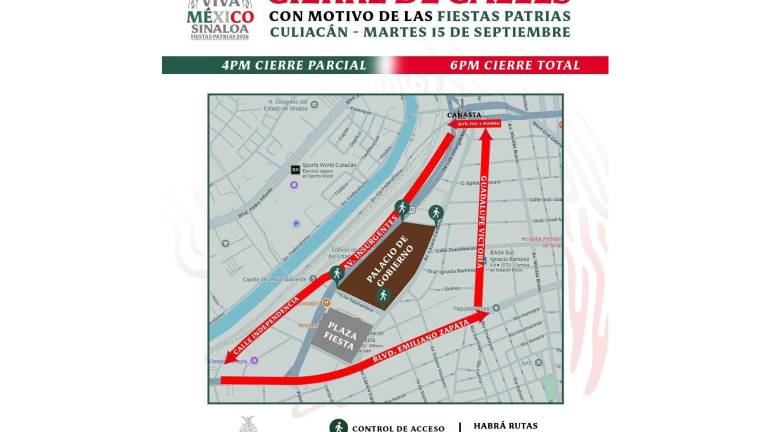 A partir de las 16:00 horas comenzará el cierre parcial de las calles y avenidas aledañas a la sede del Gobierno estatal.