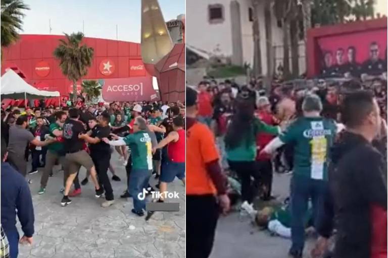Aficionados de los Xolos de Tijuana se enfrentan a los del León en el estadio Caliente