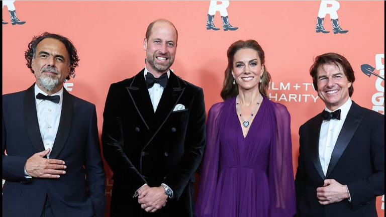 Alejandro González Iñárritu y Tom Cruise, junto al príncipe William y Kate Middleton
