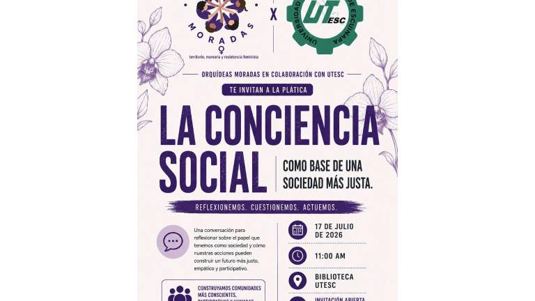 La conferencia “La conciencia social como base de una sociedad más justa” se realizará este viernes en la Universidad Tecnológica de Escuinapa.