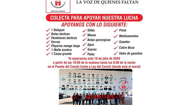 El colectivo reiteró que las personas interesadas pueden acudir directamente al centro de acopio durante la jornada.