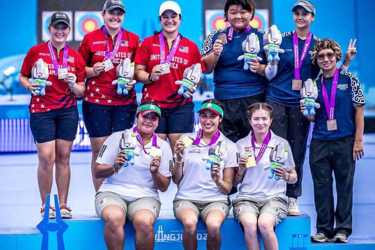 México conquista oro histórico en arco compuesto femenil en el Mundial de Gwangju 2025