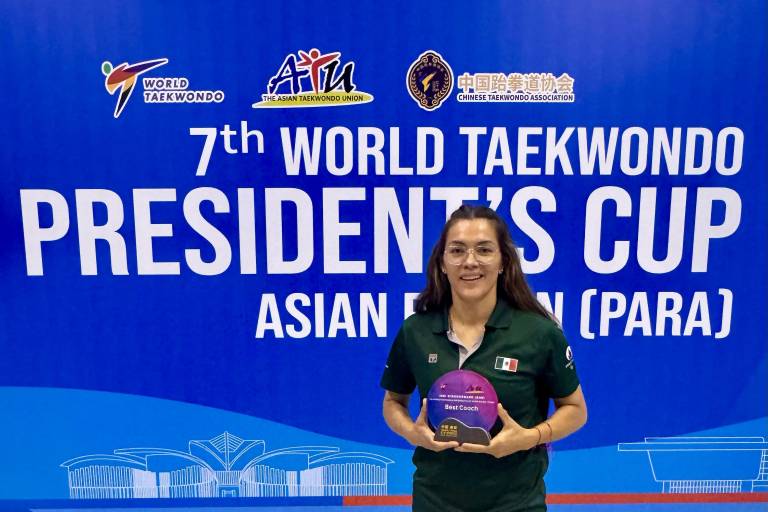 María Espinoza es la mejor coach femenil de Copa Presidente Asia de Parataekwondo, en China